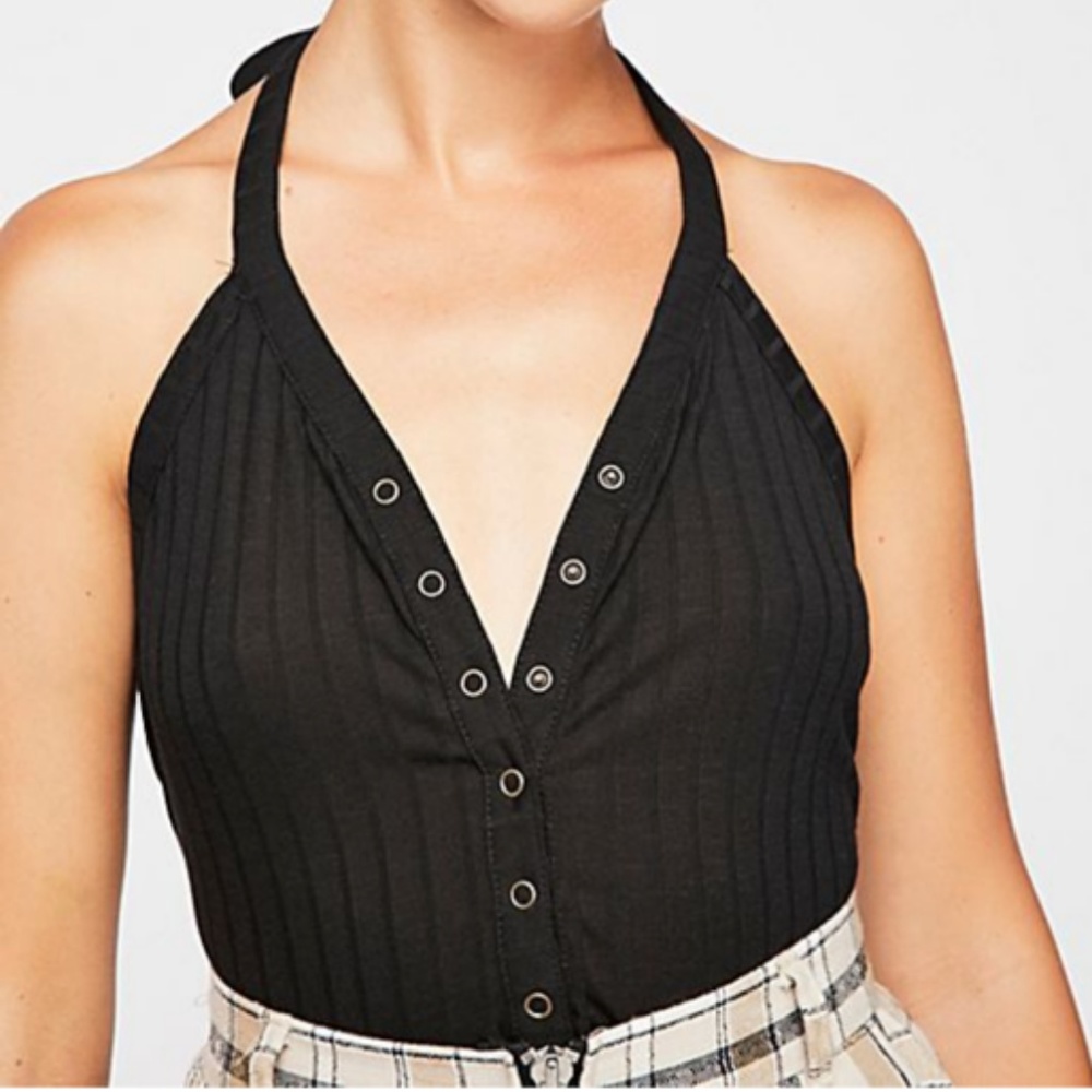 Free People Shore line black Halter Top